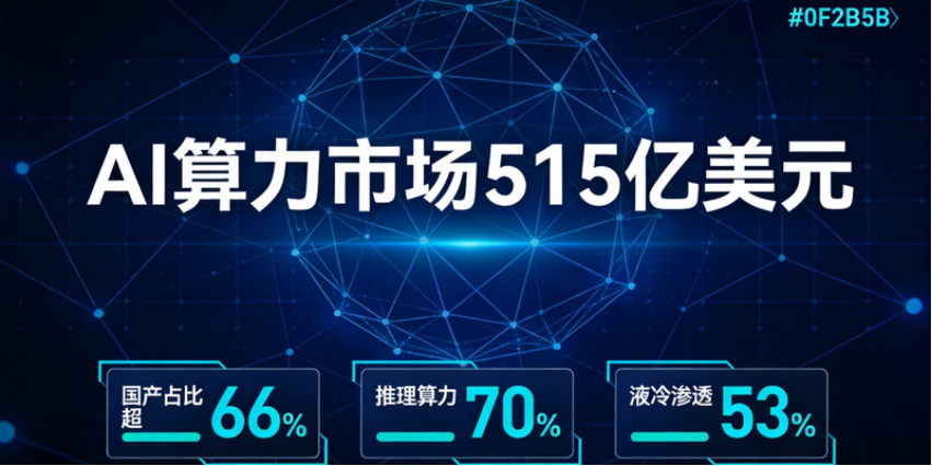 2026年中国AI算力市场515亿美元:国产芯片份额首超英伟达,推理算力占比突破70%